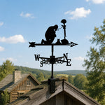 Fallen soldier cross metal weather vane with directional arrows and mounting rod, outdoor roof and garden decoration