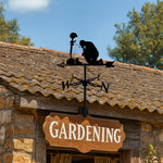 Fallen soldier cross metal weather vane with directional arrows and mounting rod, outdoor roof and garden decoration