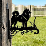 Finnish spitz metal hanging basket bracket mounted on outdoor wall for plant decoration