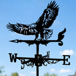 Flying eagle metal weather vane with directional arrows and mounting rod, outdoor roof and garden decoration