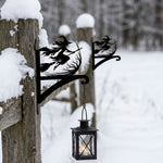 Flying witch and moon metal hanging basket bracket mounted on outdoor wall for plant decoration