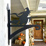 Flying witch metal hanging basket bracket mounted on outdoor wall for plant decoration