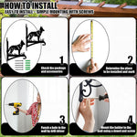 German shepherd metal hanging basket bracket mounted on outdoor wall for plant decoration