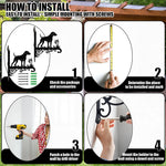 German shorthaired pointer metal hanging basket bracket mounted on outdoor wall for plant decoration