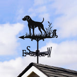 German Shorthaired Pointer metal weather vane with directional arrows and mounting rod, outdoor roof and garden decoration