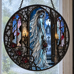 Ghost Bride Halloween stained glass suncatcher window hanging, suitable for home and garden decoration