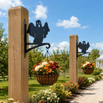 Ghost metal hanging basket bracket mounted on outdoor wall for plant decoration