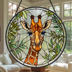 Giraffe portrait stained glass suncatcher window hanging, suitable for home and garden decoration