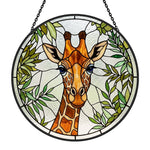 Giraffe portrait stained glass suncatcher window hanging, suitable for home and garden decoration