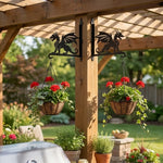 Dragon metal hanging basket bracket mounted on outdoor wall for plant decoration