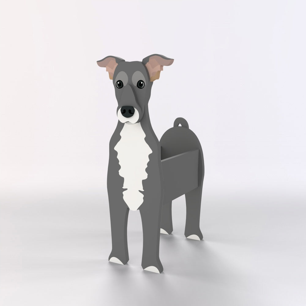 Full-body view of the Greyhound dog planter