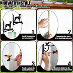 Greyhound metal hanging basket bracket mounted on outdoor wall for plant decoration