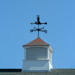 Grim reaper metal weather vane with directional arrows and mounting rod, outdoor roof and garden decoration