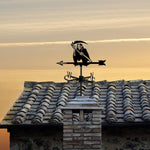 Grim reaper metal weather vane with directional arrows and mounting rod, outdoor roof and garden decoration