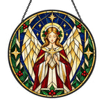 Guardian angel stained glass suncatcher window hanging, suitable for home and garden decoration