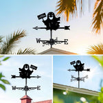 Happy halloween ghost metal weather vane with directional arrows and mounting rod, outdoor roof and garden decoration
