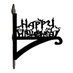 Happy halloween metal hanging basket bracket mounted on outdoor wall for plant decoration