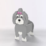 Full-body view of the Havanese dog planter