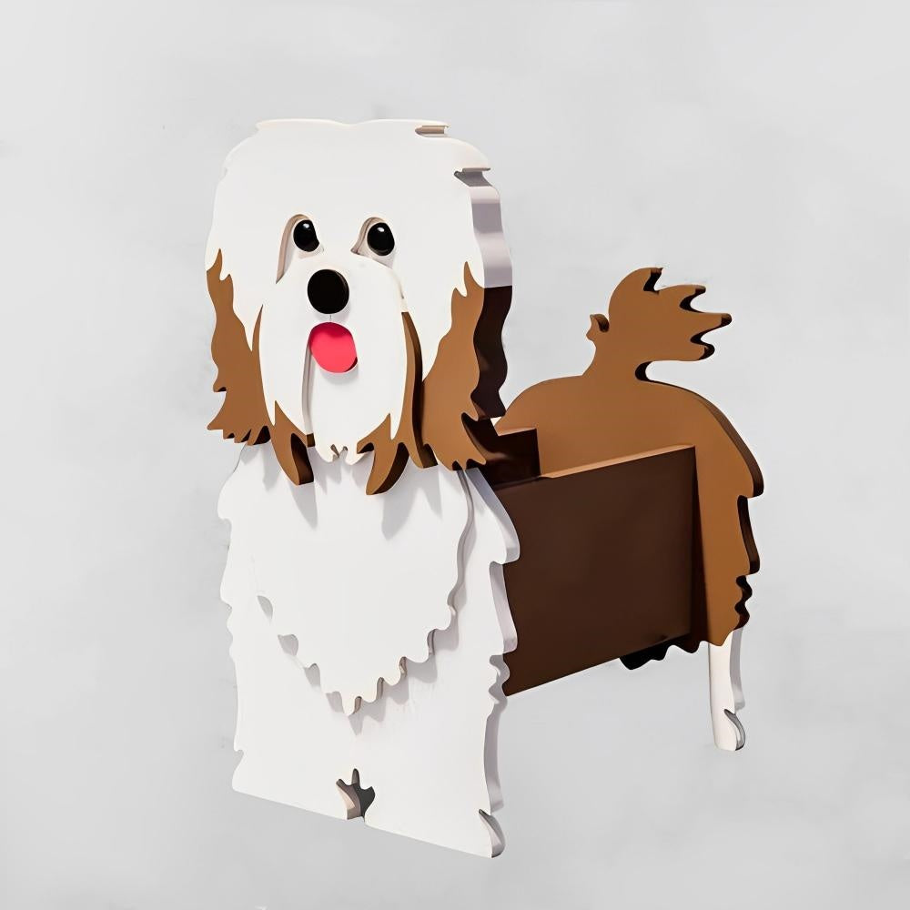Full-body view of the Havanese dog planter