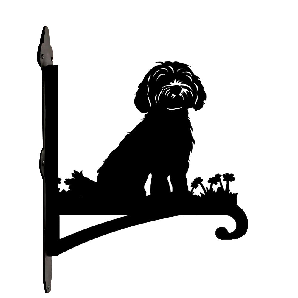 Havanese metal hanging basket bracket mounted on outdoor wall for plant decoration