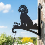 Havanese metal hanging basket bracket mounted on outdoor wall for plant decoration