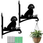 Havanese metal hanging basket bracket mounted on outdoor wall for plant decoration