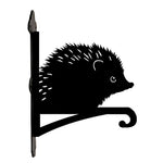 Hedgehog metal hanging basket bracket mounted on outdoor wall for plant decoration