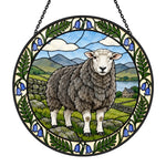 Herdwick sheep stained glass suncatcher window hanging, suitable for home and garden decoration