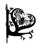Bee metal hanging basket bracket mounted on outdoor wall for plant decoration