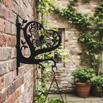 Bee metal hanging basket bracket mounted on outdoor wall for plant decoration