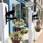 Husky metal hanging basket bracket mounted on outdoor wall for plant decoration