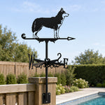 Husky metal weather vane with directional arrows and mounting rod, outdoor roof and garden decoration