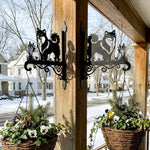 Icelandic sheepdog metal hanging basket bracket mounted on outdoor wall for plant decoration