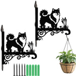 Icelandic sheepdog metal hanging basket bracket mounted on outdoor wall for plant decoration