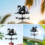 Icelandic Sheepdog metal weather vane with directional arrows and mounting rod, outdoor roof and garden decoration