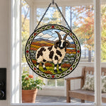 Jacob sheep stained glass suncatcher window hanging, suitable for home and garden decoration