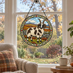 Jacob sheep stained glass suncatcher window hanging, suitable for home and garden decoration