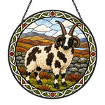 Jacob sheep stained glass suncatcher window hanging, suitable for home and garden decoration
