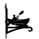 Kayaking canoe metal hanging basket bracket mounted on outdoor wall for plant decoration