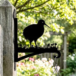 Kiwi bird metal hanging basket bracket mounted on outdoor wall for plant decoration