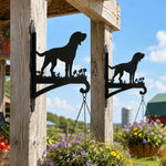 Labrador metal hanging basket bracket mounted on outdoor wall for plant decoration