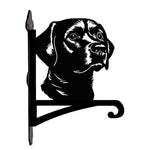 Labrador metal hanging basket bracket mounted on outdoor wall for plant decoration