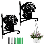Labrador metal hanging basket bracket mounted on outdoor wall for plant decoration