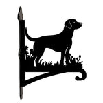 Labrador metal hanging basket bracket mounted on outdoor wall for plant decoration