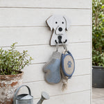 Wooden labrador dog wall hook key and leash holder for home entryway organizer