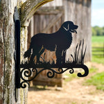 Leonberger metal hanging basket bracket mounted on outdoor wall for plant decoration