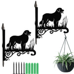 Leonberger metal hanging basket bracket mounted on outdoor wall for plant decoration