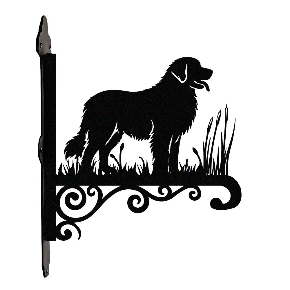 Leonberger metal hanging basket bracket mounted on outdoor wall for plant decoration