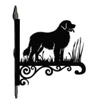Leonberger metal hanging basket bracket mounted on outdoor wall for plant decoration
