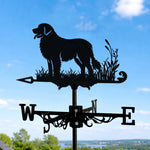 Leonberger metal weather vane with directional arrows and mounting rod, outdoor roof and garden decoration